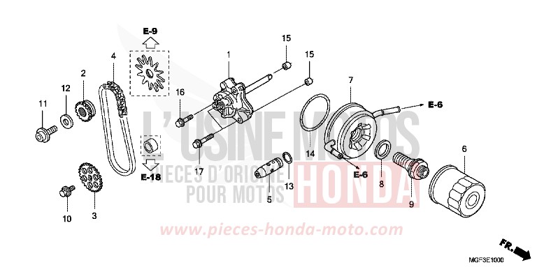 POMPE A HUILE de SILVER WING PEARL COSMIC BLACK (NHA64) de 2011